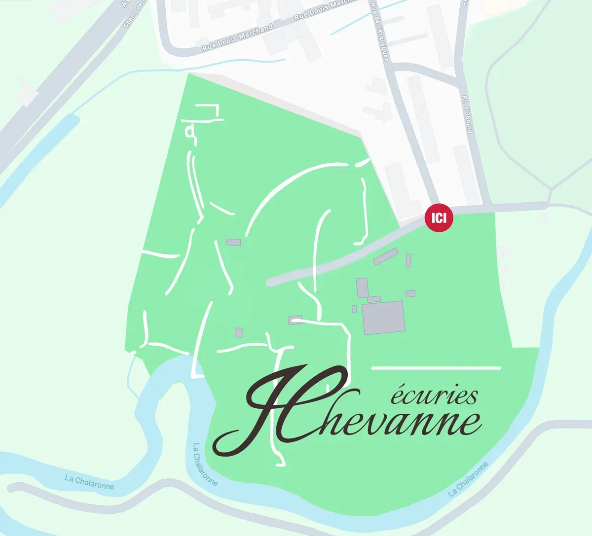 Plan d'accès à l'Écurie de l'Arquebuse, 14 Rue de l'Arquebuse, 01140 Thoissey